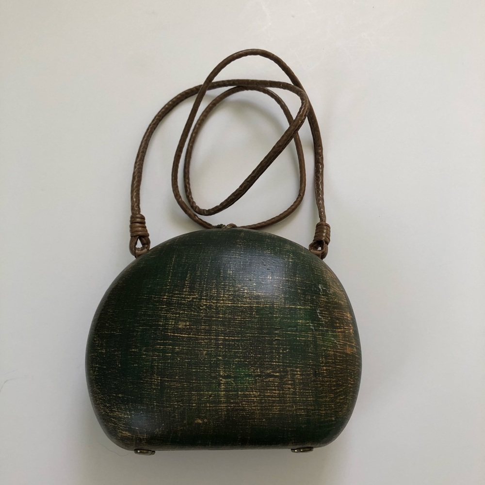 Timmy Woods of Beverly Hills hand-carved wooden Purse vintage - Picture 6 of 7